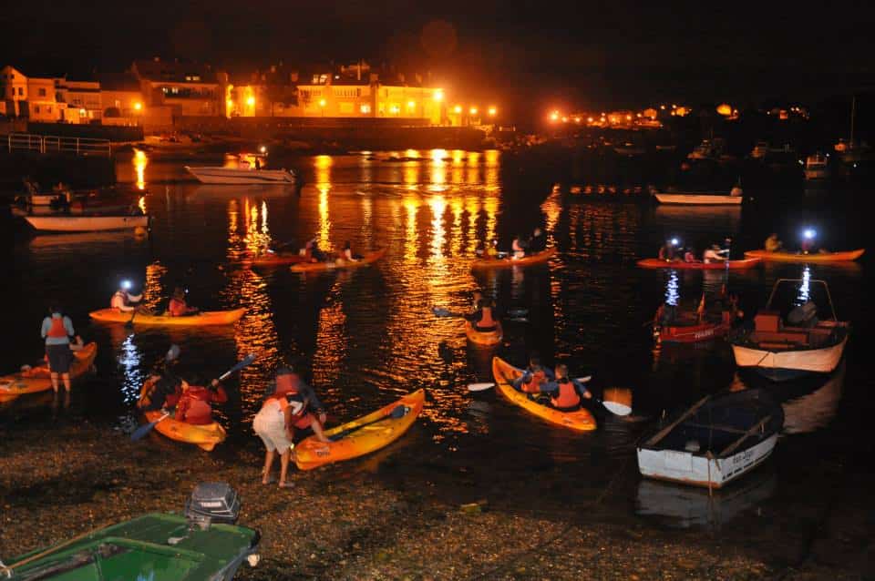 Ruta nocturna en kayak Arousa