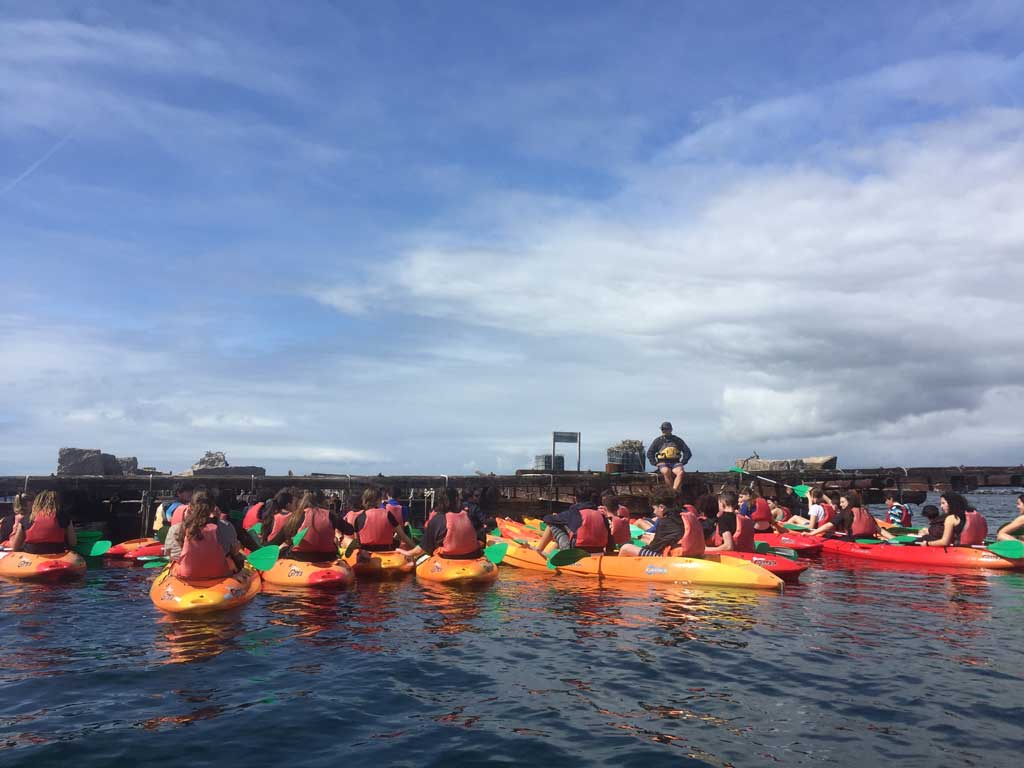 excursiones en kayak con alumnos